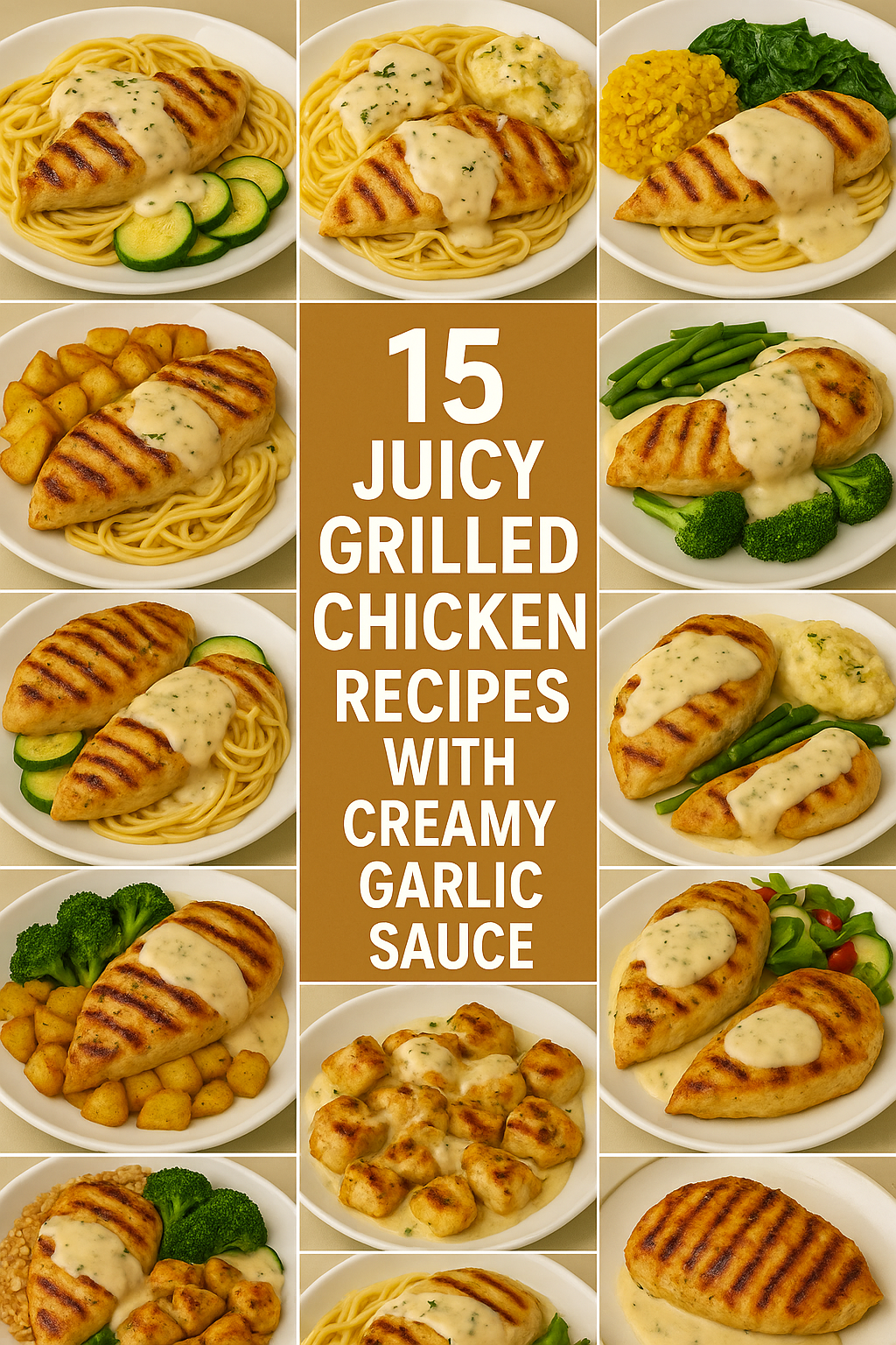 15 Juicy Grilled Chicken Recipes with Creamy Garlic Sauce for Dinner